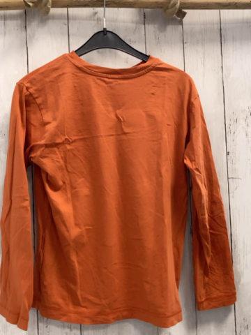 Benetton Langarmshirt Gr. 140  orange blaue Schrift Tiger