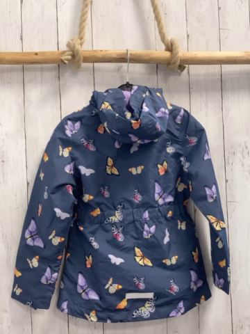 name it Regenjacke Gr. 122  blau Schmetterlinge