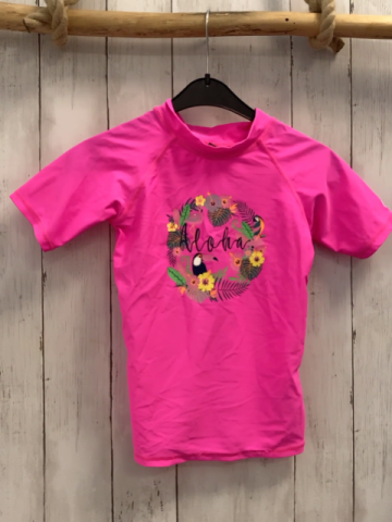 zara UV-Schutzshirt Gr. 128  pink Tiere Pflanzen