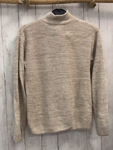 H&M  Pullover  Gr. 134/140  beige meliert Strick Reißverschluss 