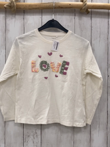 Name it  Langarmshirt  Gr. 122/128  weiß Schrift Herzen 