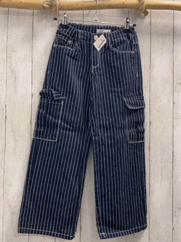 Name it  Hose  Gr. 128  blau weiße Streifen aufgesetzte Taschen Bund verstellbar 