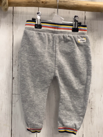 SÓliver  Jogginghose  Gr. 68  hellgrau bunter Streifenbund 
