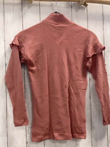 neu Dilling  Langarmshirt  Gr. 146/152  altrosa Rollkragen Rüschen im Schulterbereich 100  % Merinowolle 