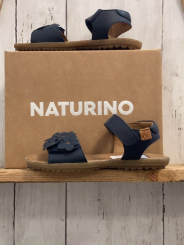 neu Naturino  Sandalen  Gr. 29  blau mit Rosetten Spring Nappa 