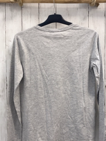 neu Mango Langarmshirt  Gr. 164  hellgrau Törtchen mit Pailetten