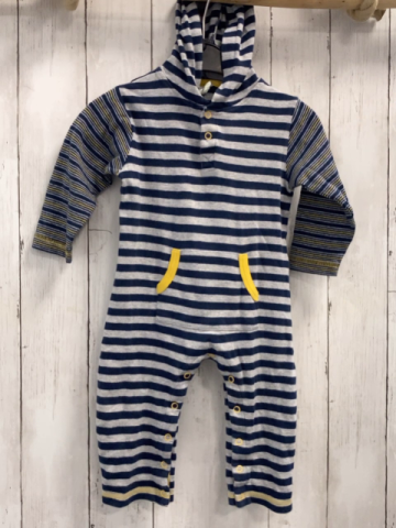 Alana  Schlafanzug  Gr. 80  blau grau + blau grau gelbe Streifen Kapuze 