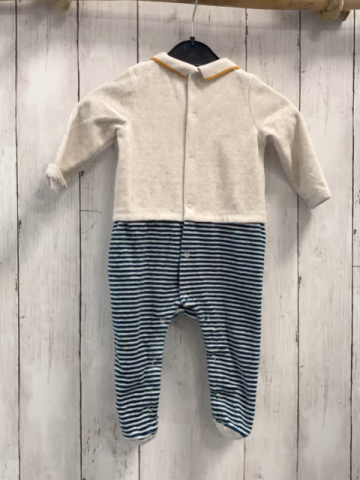 Sergent Major  Schlafanzug  Gr. 68  hellgrau + grün hellgraue Streifen Nicky Waldtiere 