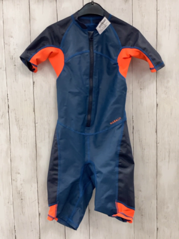 Decathlon  UV-Schutzoverall  Gr. 128  petrol schwarz orange gummiert 