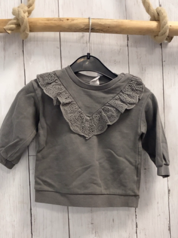 H&M Pullover Gr. 68  grau Rüsschenkragen