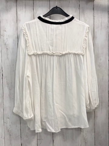 Zara  Bluse  Gr. 152  weiß Borte mit Lochstickerei schwarzes Schleifenband 
