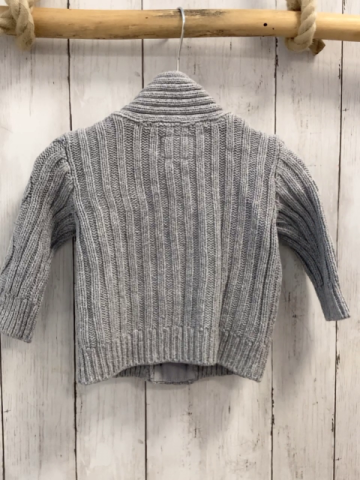 H&M  Strickjacke  Gr. 68  hellgrau Zöpfe Rippen 