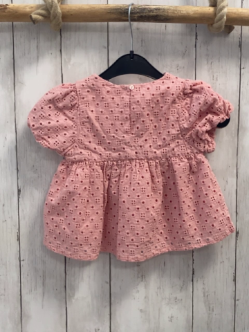 Zara  Sommerbluse  Gr. 86  rosa zweilagig Lochstickerei 