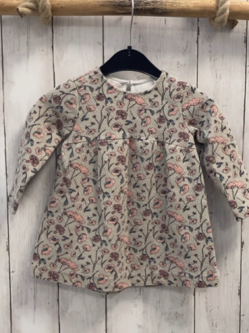 Zara  Kleid  Gr. 86  grau Struktur Blumen 