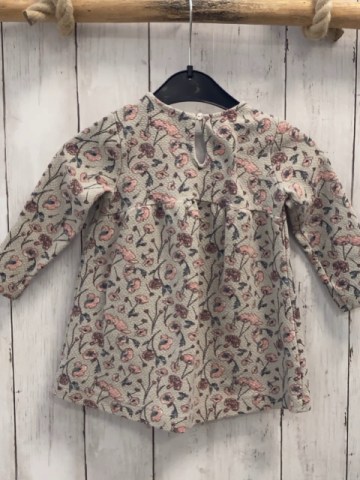 Zara  Kleid  Gr. 86  grau Struktur Blumen 