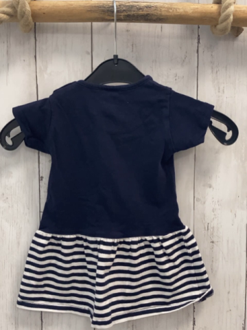 Salt & Pepper  Kleid  Gr. 74  blaues Oberteil mit Schrift mit Marinemotiven + blau weiß gestreifter Rock 