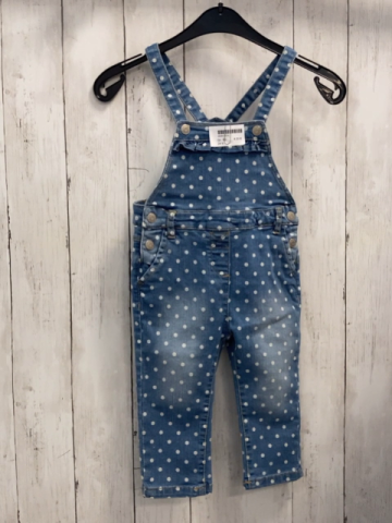  Latzhose Gr. 80  blau Jeans weiße Punkte 