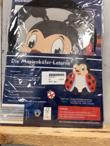 neu Laternenbastelset Marienkäfer