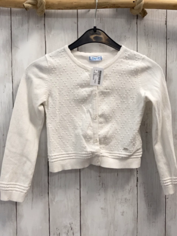Mayoral  Strickjacke  Gr. 116  weiß Noppen 
