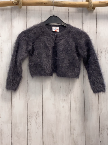   Strickjacke  Gr. 116  grau mit Glitzer flusig 