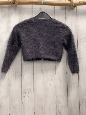   Strickjacke  Gr. 116  grau mit Glitzer flusig 