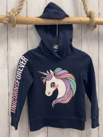 H&M  Pullover  Gr. 98  blau Kapuze Einhorn