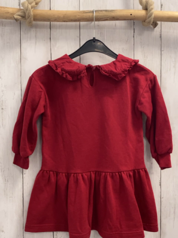 H&M Kleid  Gr. 104  rot Kragen mit Rüschenbund 