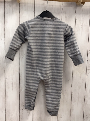 Feetje  Schlafanzug  Gr. 74  grau hellgraue Streifen weiße Schrift 