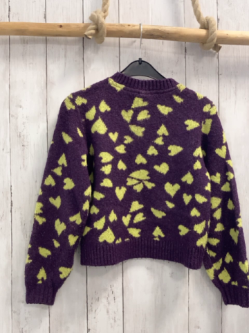 S´Oliver  Pullover  Gr. 128  lila gelbe Herzen 