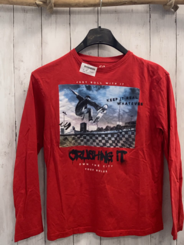 Langarmshirt Gr. 158  rot Durck mit Skater