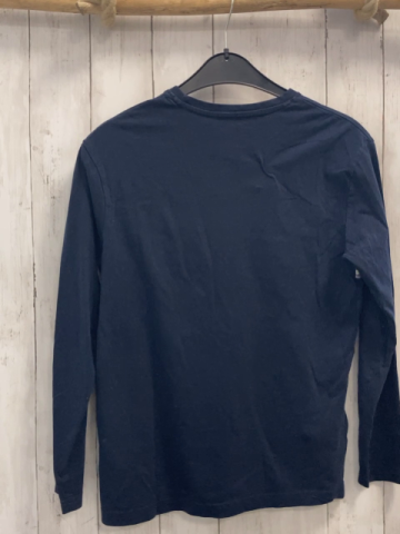  Langarmshirt Gr. 158  blau Schrift