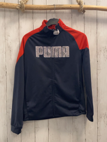 Puma Joggingjacke Gr. 164  blau rot weiße Schrift