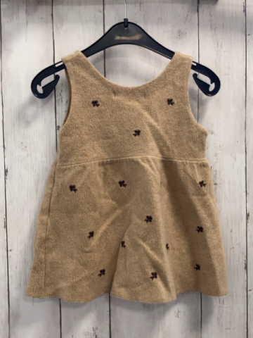Zara  Kleid  Gr. 92  sand  Strick braune Blumen 
