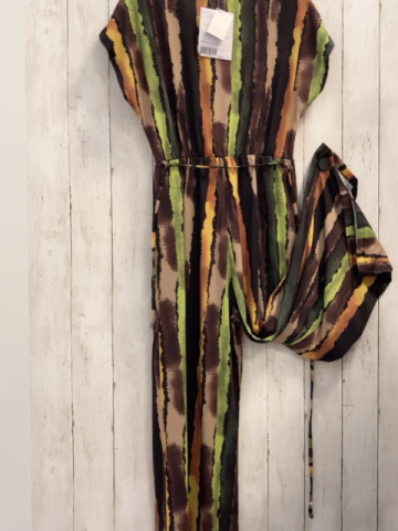 neu  Jumpsuit  Gr. 34  schwarz braun sand kiwi hellgrün gelbe Streifen 