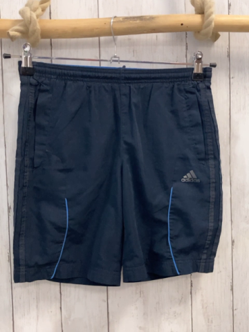 Adidas  Sportshorts  Gr. 140  blau graue Seitenstreifen hellblauer Bund 