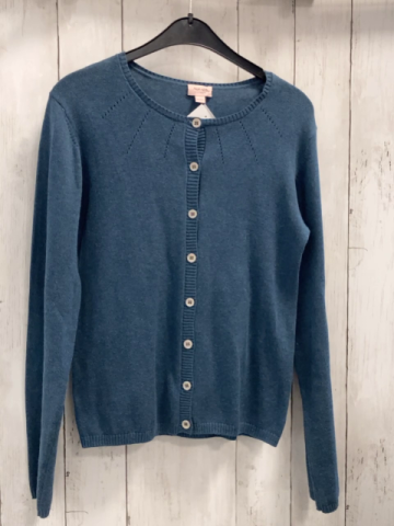 Noa Noa  Strickjacke  Gr. 152  petrol Lochmuster 