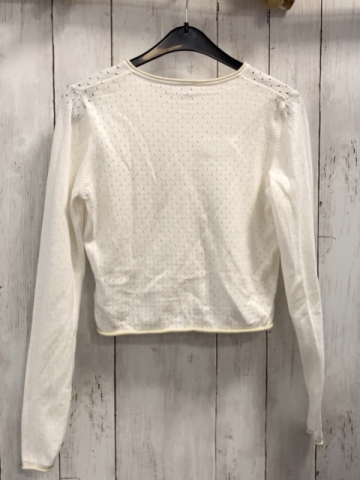 Petit Bateau  Strickjacke  Gr. 152  weiß Lochmuster 