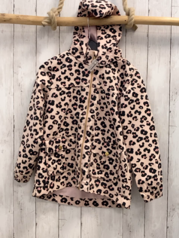 H&M  Jacke  Gr. 134  zartlachs schwarz rosa leoprint kapuze 