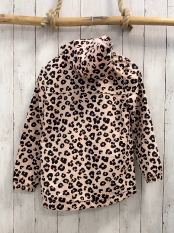 H&M  Jacke  Gr. 134  zartlachs schwarz rosa leoprint kapuze 