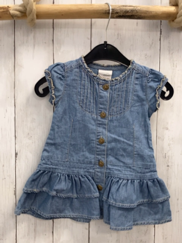 Next  Kleid  Gr. 68  blau Jeans beige Nähte 