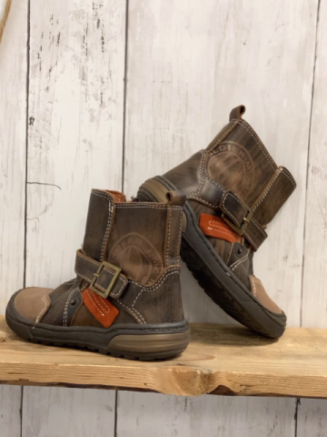   Boots Gr. 25  braun hellbraun rostrot weiße Nähte 