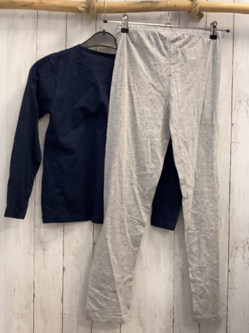neu 2tlg  Schlafanzug  Gr. 140  blau grau Snoopy 