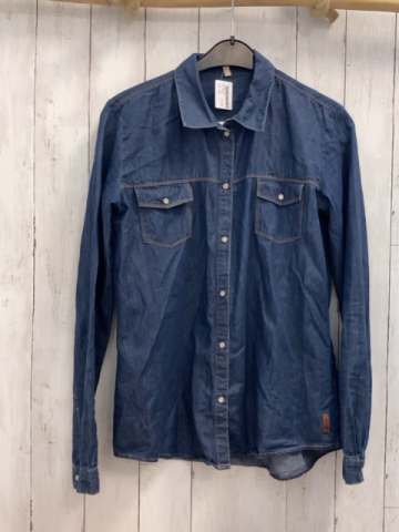 Fitz  Hemd  Gr. 176  blau jeans orange Nähte 