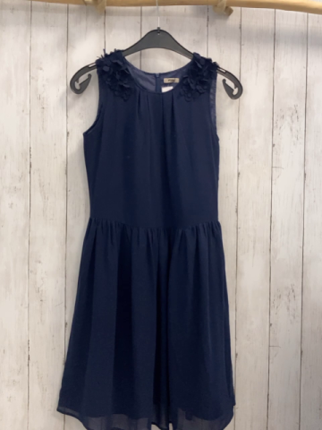 jakoo Kleid  Gr. 164  blau zweilagig Rosetten an den Schultern 