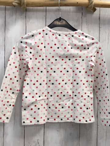 H&M Langarmshirt  Gr. 122  weiß bunte Punkte 