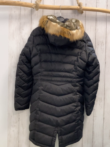 Dawnlevy  Wintermantel  Gr. 40  schwarz warm gefüttet 60 % Daunen 40 % Federfutter Kapuze mit Fellfutter + -bund 