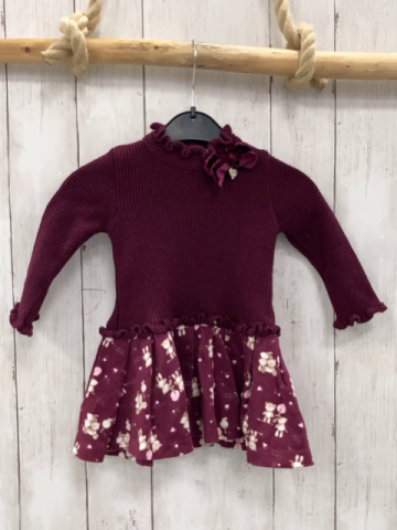 Mayoral  Kleid  Gr. 74  brombeere Strickoberteil Rock mit Bären 