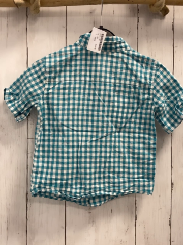 H&M  Sommerhemd  Gr. 80  petrol weiß kariert 