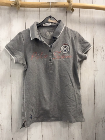 Felx Bühler  T-Shirt  Gr. 158/164  grau Polokragen weißer Bund Schrit 