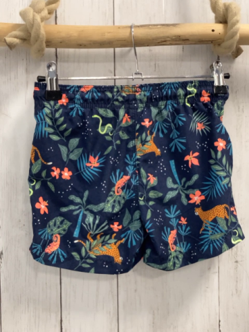   Badeshorts  Gr. 110  blau Wilde Tiere Blätter 